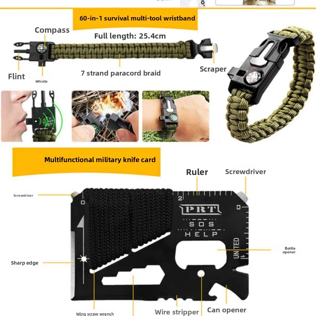 60-in-1 Outdoor Survival Emerg - Outdoor Adventure Lab ulasan dan harga