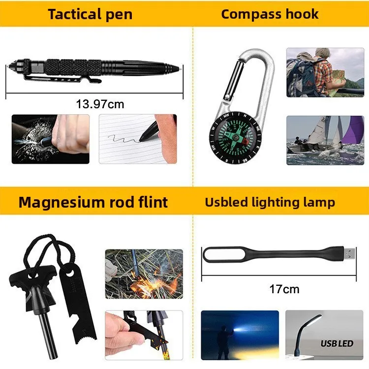 60-in-1 Outdoor Survival Emerg - Outdoor Adventure Lab ulasan dan harga