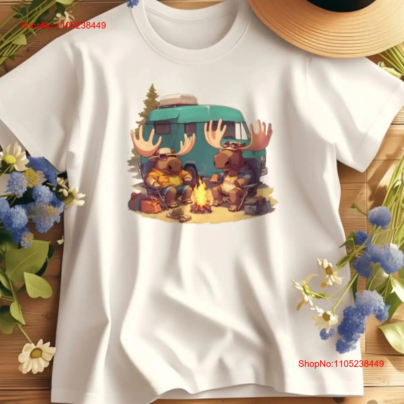 Moose Camping at Campfire T Sh - Outdoor Adventure At ulasan dan harga