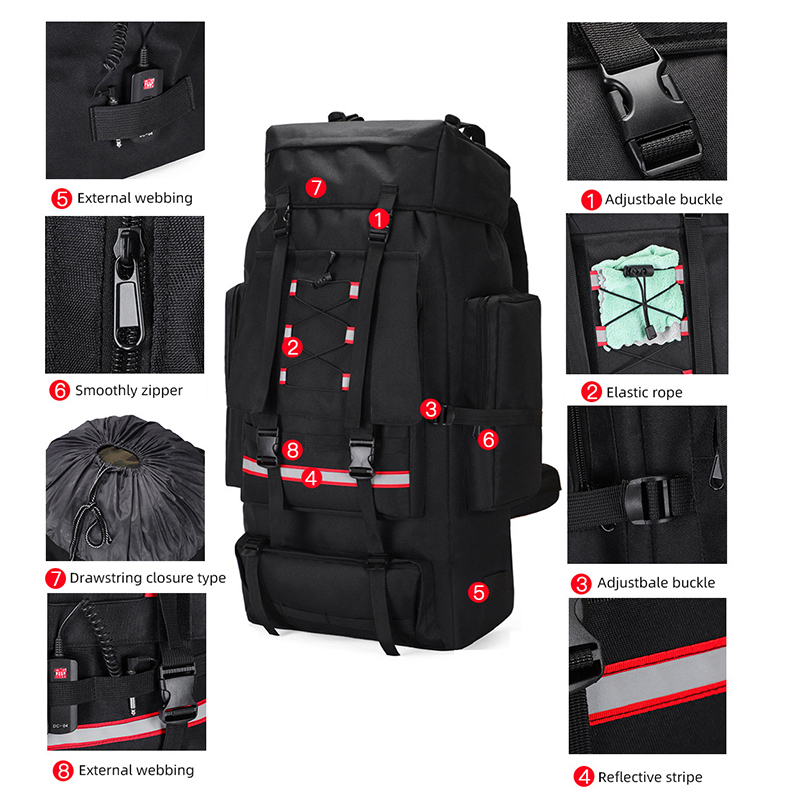 130L Hiking Camping Backpack T - Outdoor Adventure Backpack ulasan dan harga